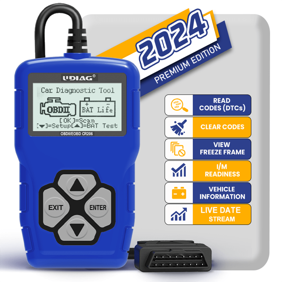 udiag UDIAG CR206 OBD2 Scanner With Battery Test,Car Scan Check Engine ...