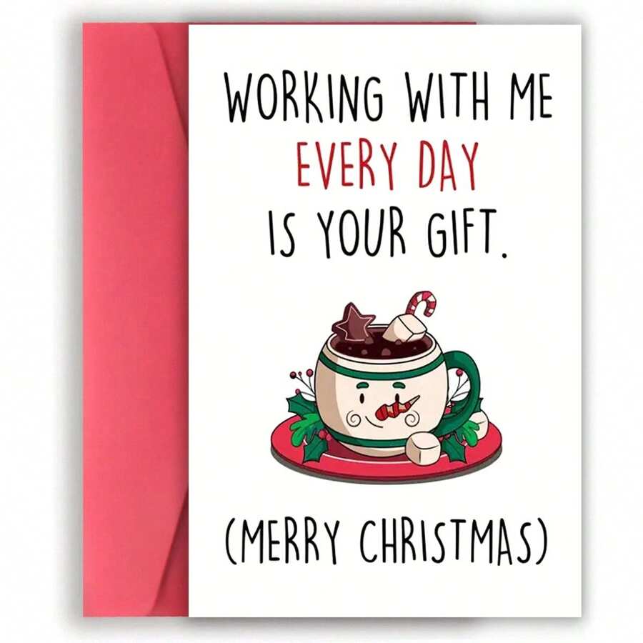 1 tấm thiệp Giáng sinh vui nhộn dành cho đồng nghiệp, lời chúc mừng ngày lễ hài hước dành cho đối tác làm việc, thiệp quà tặng Giáng sinh vui nhộn cho sếp kèm phong bì, lời chúc mừng ngày lễ hài hước, thiệp giấy ngày lễ kèm phong bì, tính năng đặc biệt dành cho bất kỳ người nhận nào - Đỏ - Xem 1