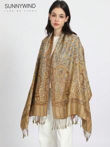 1pc Paisley Jacquard Scarf, Suitable For All Seasons - Mika - View 2