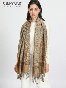 1pc Paisley Jacquard Scarf, Suitable For All Seasons - Mika - View 6