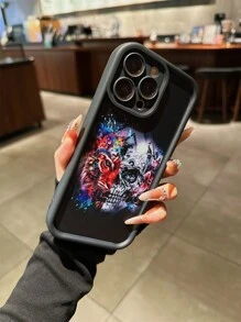 Ghost Face 创意骷髅与老虎图案 TPU 保护手机壳，防震防摔全覆盖，适用于 iPhone 16 15 14 13 12 11 Pro Max SE 2020 X XR XS 8 7 Plus - 彩色 - 查看 3