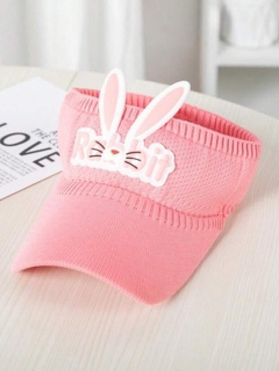 Children's Visor With Rabbit Ears Lightweight And Comfortable For Children With Sun Protection - Pink - View 1