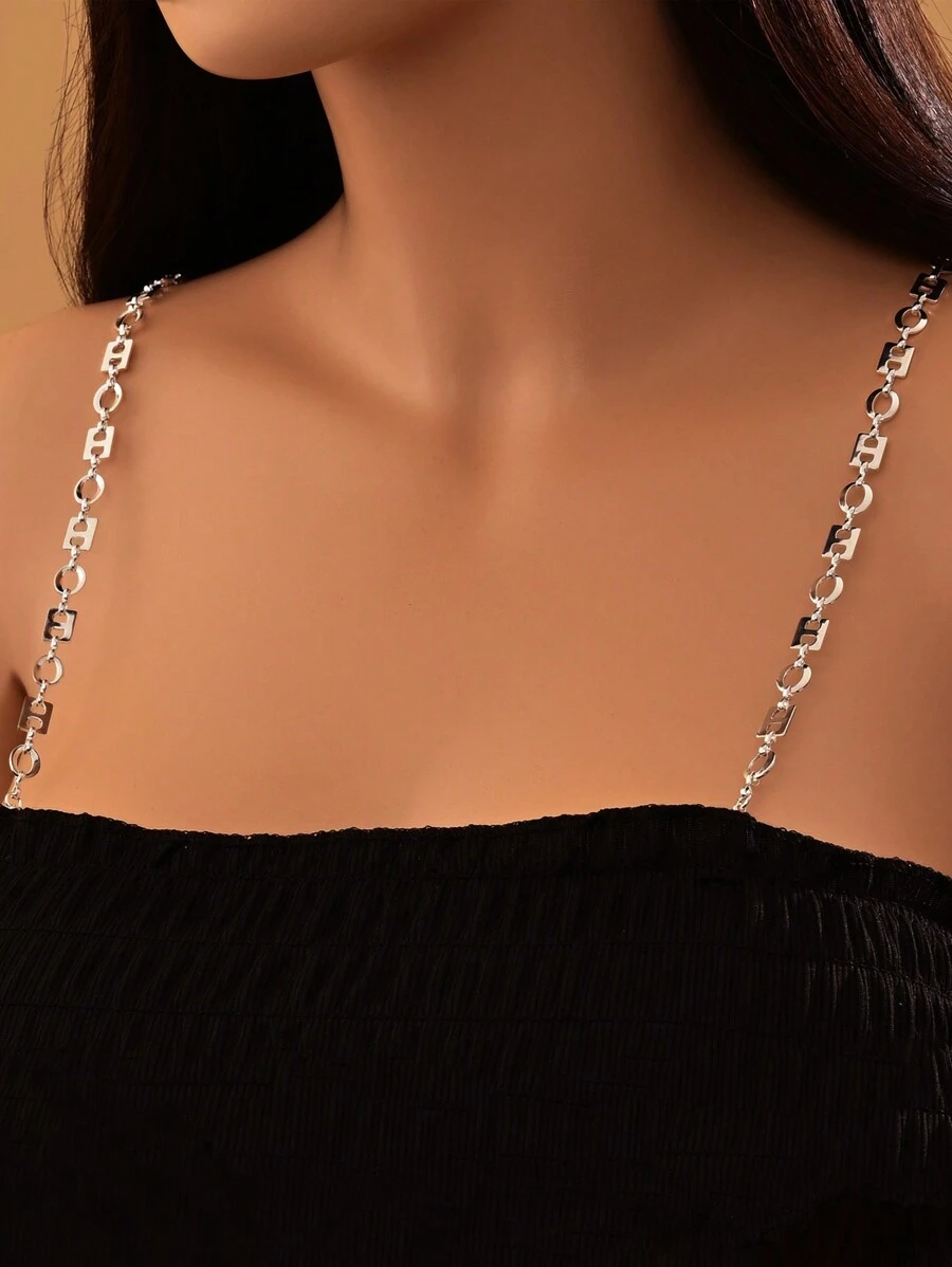 1 Pair 1 Pair Women Sexy Metal AnitiSlip Letter HO Bras Straps Bra