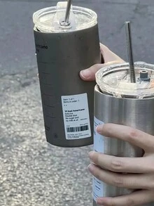 1pc 20oz Double Wall Stainless Steel Tumbler With Lid And Straw, Unisex Holiday/Birthday Gift, Suitable For Bicycle, Backpack, Office, Car, School, Party, Camping