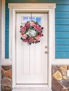 17.7in Spring Wreath Wreath For Front Door Eucalyptus Wreath Peony Flower Wreath For Door Decor Home Decor Wedding Decoration Valentine Day - Kiểu 2 - Xem 6