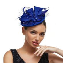 Luxurious & Charming Kentucky Derby Church Hat, Pearl Mesh Design With Bow, Makeup Ball Wedding Hair Accessory Headband For Women, Tiny Hats, Mini Fascinator, Mini Top Hat , Mini Cap, Head Piece, Rave Accessories