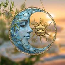 1pc 8"X8" Acrylic Moon & Sun Dreamcatcher, Vivid Window Decoration For Home, Office, Garden - Perfect Gift For Her, Sisters, Friends