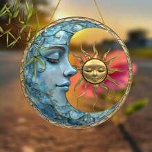 1pc 8"X8" Acrylic Moon & Sun Dreamcatcher, Vivid Window Decoration For Home, Office, Garden - Perfect Gift For Her, Sisters, Friends