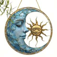 1pc 8"X8" Acrylic Moon & Sun Dreamcatcher, Vivid Window Decoration For Home, Office, Garden - Perfect Gift For Her, Sisters, Friends