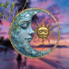 1pc 8"X8" Acrylic Moon & Sun Dreamcatcher, Vivid Window Decoration For Home, Office, Garden - Perfect Gift For Her, Sisters, Friends