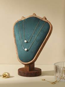 1 pieza Nuevo estante de joyería de nogal, exhibidor de joyas, collares y pendientes, estante de joyería con textura de modelo de retrato de alta gama, disponible en varios colores, ideal para viajes y ambiente fresco - Multicolor - Ver 7