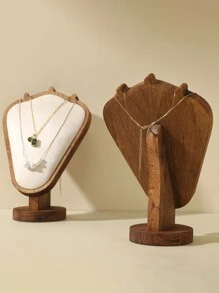 1 pieza Nuevo estante de joyería de nogal, exhibidor de joyas, collares y pendientes, estante de joyería con textura de modelo de retrato de alta gama, disponible en varios colores, ideal para viajes y ambiente fresco - Multicolor - Ver 4