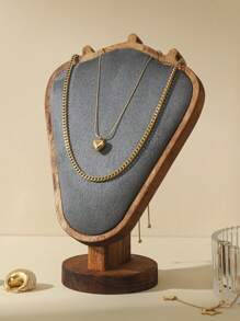 1 pieza Nuevo estante de joyería de nogal, exhibidor de joyas, collares y pendientes, estante de joyería con textura de modelo de retrato de alta gama, disponible en varios colores, ideal para viajes y ambiente fresco - Multicolor - Ver 10