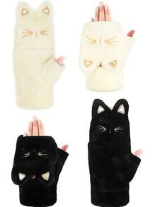 3 件套柔软仿兔毛颈部保暖围巾、耳罩和手套，冬季保暖 - 多色 - 查看 7