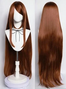 Peluca sintética trenzada negra de 40 pulgadas de largo para mujeres, estilo Animated Comics Cosplay, ideal para Halloween, fiestas de cumpleaños, días festivos, decoraciones navideñas, disfraces y accesorios divertidos.