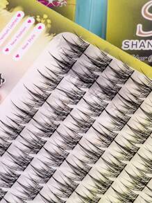 120pcs D Curl 13mm Cluster Lashes Natural Look Individual Eyelashes, Cartoon Style,Natural Soft Handmade Segmented DIY Reusable Comfortable Seamless Synthetic Faux Mink Eye Lashes Cils For Home Party, Valentine's Day, Traveling, Photoshoot, Festivals Makeup,Asian Style