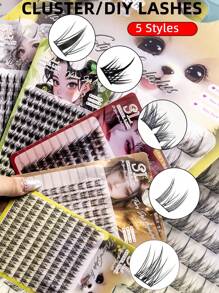 120pcs D Curl 13mm Cluster Lashes Natural Look Individual Eyelashes, Cartoon Style,Natural Soft Handmade Segmented DIY Reusable Comfortable Seamless Synthetic Faux Mink Eye Lashes Cils For Home Party, Valentine's Day, Traveling, Photoshoot, Festivals Makeup,Asian Style
