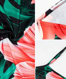 Women's Summer Plus Size Hawaiian Dresses Tie Dye Spaghetti Strap Maxi Dress Beach Boho Casual Sundress - 酒紅色 - 查看 4