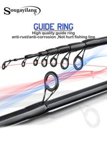 SOUGAYILANG 伸缩鱼竿 1.8-2.4M 超轻旋转/抛竿 高碳纤维鱼竿 带舒适 EVA 手柄 适用于淡水渔具钓鱼 - 藍色 - 查看 5