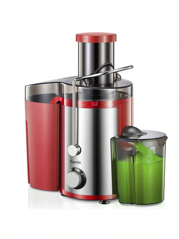 Reemix Reemix Centrifugeuse Extracteur de Jus, 800W Centrifugeuse Fruits et Legumes à 2 Vitesses, 65 MM Large Bouche, Pieds Antidérapants, Brosse de Nettoyage Incluse (800, Watts)