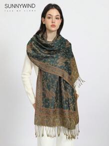 1pc Paisley Jacquard Classic Scarf, Suitable For All Seasons - Ha Qing - View 4