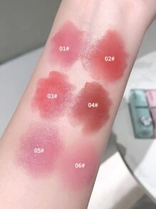 Gege Bear 1 件装镜面保湿滋润唇膏，肤色亮丽，持久，防晕染，日常使用，精致妆容 - 櫻桃紅 - 查看 5