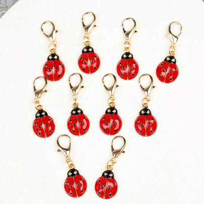 1/5/10 pezzi Portachiavi carino a forma di coccinella, accessorio con moschettone smaltato, decorazione per borse, regalo unico per compleanni/lauree per amici, accessori per auto, ciondoli per borse, accessori scolastici, gotico, Y2K, accessori per Ognissanti, idee regalo per la festa degli insegnanti, Natale, portabadge con portachiavi per borse e auto