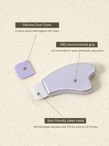 BIGBEAK 1 件全新升级手动不锈钢和塑料面部清洁刮刀，带硅胶盖，清洁，硅胶面膜刷和黑头清洁，多功能，金属提取工具，用于黑头、白头、面部清洁铲化妆配件家用方便面部护肤工具鼻脸工具，适用于女士男士卸妆面膜铲面膜工具紫色 - 淡紫色 - 查看 2