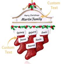 Personalized Christmas Ornaments Family Of 5 - Personalized Family Christmas Ornaments With Names, Polyresin Christmas Stocking Ornaments, Unique Custom Christmas Ornaments 2024