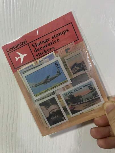 一套经典复古韩式贴纸，适用于日记、剪贴簿、旅行和手机装饰，包含4张返校贴纸、剪贴簿用品、趣味贴纸、笔记本电脑贴纸、Kindle手机贴纸。