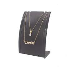 Colar de nome Denise feminino adulto mulher folheado a Dourado Corrente Duplo gargantilha com ponto de luz