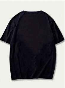 Printed T-Shirt Meme Kitten Thinking Blouse Men's Fashion Premium Comfort Unisex Casual - 黑色 - 查看 2