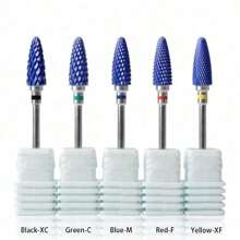 1 Or 5pcs/Set Blue Tungsten Carbide Burrs For Nail Art, Nano Coating, Nail Art Drill Bit, Metal Bits, Manicure Tools Accessories - Multicolor - View 1