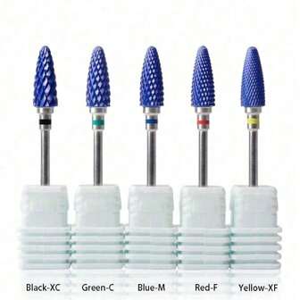 1 Or 5pcs/Set Blue Tungsten Carbide Burrs For Nail Art, Nano Coating, Nail Art Drill Bit, Metal Bits, Manicure Tools Accessories