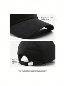 Unisex Men's Women's Curved Brim Sports Cap Basic Casual Plain With Adjustment - toàn màu đen - Xem 4