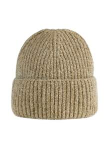 1 pièce Bonnet en tricot de fourrure de lapin unisexe, doux et moelleux, multicolore, tendance, polyvalent, convenant pour la rue, la chaleur, les activités de plein air, Noël