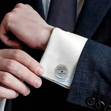 Pair Of Men Personalized Cufflinks, Stainless Steel Round Shirt Cufflinks, Wedding Jewelry Gift, Anniversary Gift, Perfect Valentine's Day Gift For Boyfriend, Husband