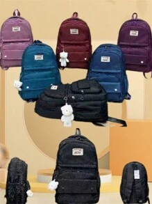 Women Waterproof Backpack Korean Style Casual School Work Travel Multifunctional With Buckle And Zipper - 綠色 - 查看 2