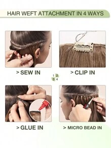 Remy Human Hair Weft, Chocolate Brown To Caramel Blonde #4/27, Straight, Hand-Woven, Sew-In Hair Extensions, Suitable For Halloween Costumes - S4/27 - View 8