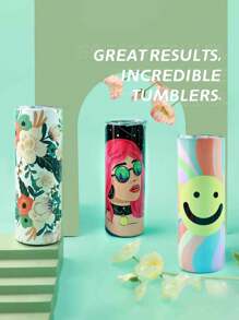 1 oder 25, 20oz Thermo-Doppelwandiger Becher mit schlankem Design & blankem Edelstahl für Sublimation, Schulanfang