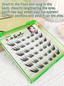 36 簇大容量睫毛，长度 9-14 毫米，厚度 0.07 毫米，卷曲度 C，无胶苏大河风格狐狸毛自然持久自粘卷曲睫毛，适用于动漫/卡通狐狸眼睫毛簇，睫毛簇，单根睫毛，睫毛，假睫毛 - C - 查看 4