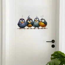 SURELIFE 1 件可爱鸟类动物乙烯基墙贴，适用于冰箱、窗户、橱柜墙贴、厨房卧室客厅家居装饰、贴纸、墙贴、家居装饰乙烯基贴花、春季装饰品让您的家焕然一新、拉玛装饰贴纸 - 彩色 - 查看 9