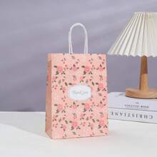 Túi Tote 6 chiếc mới - Túi Tote mua sắm in hình đơn giản và tươi mới bằng giấy Kraft phù hợp cho các bữa tiệc, tiệc ngày lễ, sinh nhật, đám cưới - Nhiều màu - Xem 5