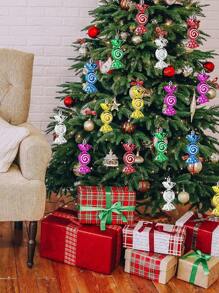 6 件圣诞拐杖糖饰品 - 节日圣诞树装饰吊坠、棒棒糖工艺品，适用于圣诞树、婚礼和窗户装饰，非常适合节日和派对庆祝活动、圣诞节 - 彩色 - 查看 5