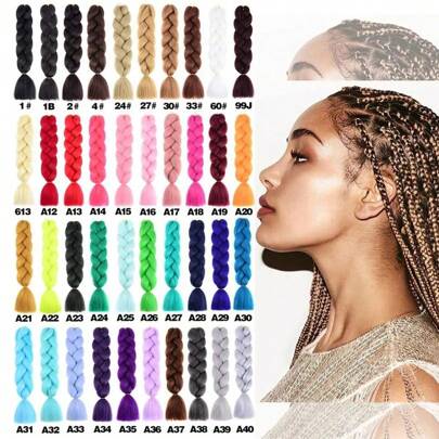 Warkocze Ombre 24 cale 1 szt./opakowanie Syntetyczne włosy szydełkowe w wysokiej temperaturze, tęczowe, szare, czarne, dla kobiet