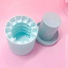 1 件随机硅胶圆形圆柱冰块托盘，DIY 制冰机适用于家用冰箱 - 藍色 - 查看 3