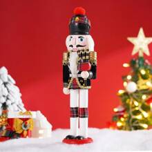 Hormy 1pc/2pcs 30cm New Nutcracker Soldier Figurines, Wooden & Fabric Material, Unique Crafts, Decorative Ornaments, Special Christmas Gifts - Red Swordsman/Red Gunner/Black Bagpiper/Black Drummer - Multicolor - View 10