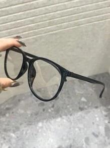 1 件装 女士几何镜框 多色塑料休闲风格经典现代简约风格眼镜 适合办公室阅读 返校装饰 - 無色 - 查看 2
