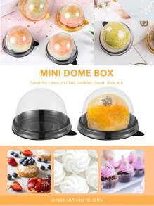 50 hộp đựng bánh mini trong suốt có nắp, khay đựng bánh cupcake tròn, hộp đựng lòng đỏ trứng bằng nhựa, hộp đựng bánh trung thu hình vòm, hộp đựng kẹo sô cô la, hộp đựng đồ nướng, dụng cụ nướng nhà bếp, đồ dùng nhà bếp, tiệc cưới Giáng sinh, (màu đen) - màu đen - Xem 3