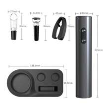Electric Wine Bottle Opener, Ideal For Parties And Wine Lovers - Kitchen Accessories Gift, Easy Wine Opener And Storage, Battery Operated (Batteries Not Included). Available In Set And Single Unit, Set Includes Opener, Foil Cutter, And Storage Base.
